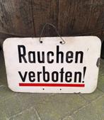 Antiek emaille bord Rauchen verboten!, Reclamebord, Gebruikt, ., Ophalen of Verzenden