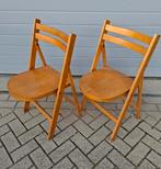 Vintage jaren 60 beukenhouten klapstoelen, Ophalen of Verzenden, Gebruikt, Bruin, Twee