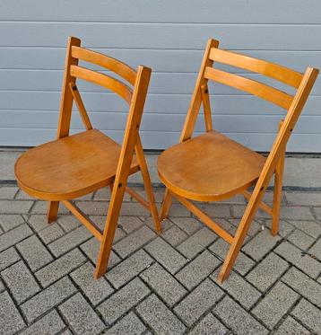 Vintage jaren 60 beukenhouten klapstoelen  beschikbaar voor biedingen