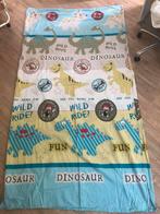 Als nieuw Dinosaurus Dino dekbed 1 persoons 100% katoen, Beige, Dekbedovertrek, Ophalen of Verzenden, Zo goed als nieuw