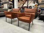 2 Nieuw Label Cocoon Fauteuil bruin leer Design stoel, Nieuw, Leer, Ophalen of Verzenden