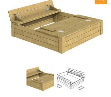 Houten Zandbak Tommy Deluxe XL 150x120 beschikbaar voor biedingen