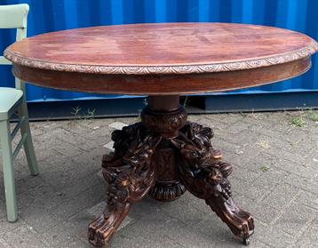Antieke eiken tafel snijwerk franse eettafel antiek eiken beschikbaar voor biedingen