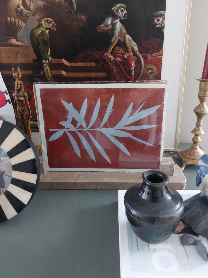 Art Deco Fotolijst op Marmer Voet, Antiek en Kunst, Antiek | Wandborden en Tegels, Ophalen of Verzenden