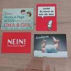 4 Grappige Duitstalige Spreukkaarten, Ophalen of Verzenden, Overige thema's