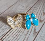 Vlinder ring Verstelbaar, Sieraden, Tassen en Uiterlijk, Ringen, IJzer of Staal, Ophalen of Verzenden, Zo goed als nieuw, Dame