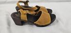 bruine leer sandalen van Clumpys maat 41 (24425), Verzenden, Zo goed als nieuw, Bruin, Sandalen of Muiltjes