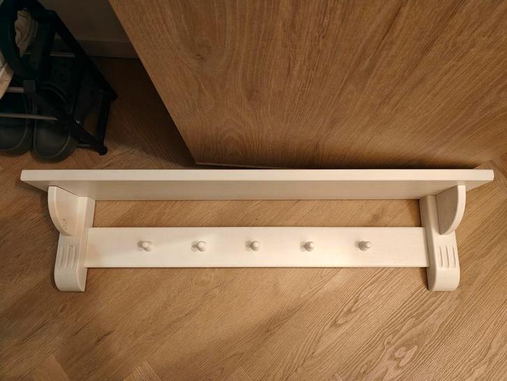 Witte wandkapstok met 6 haken, Huis en Inrichting, Woonaccessoires | Kapstokken, Zo goed als nieuw, Wandkapstok, Ophalen