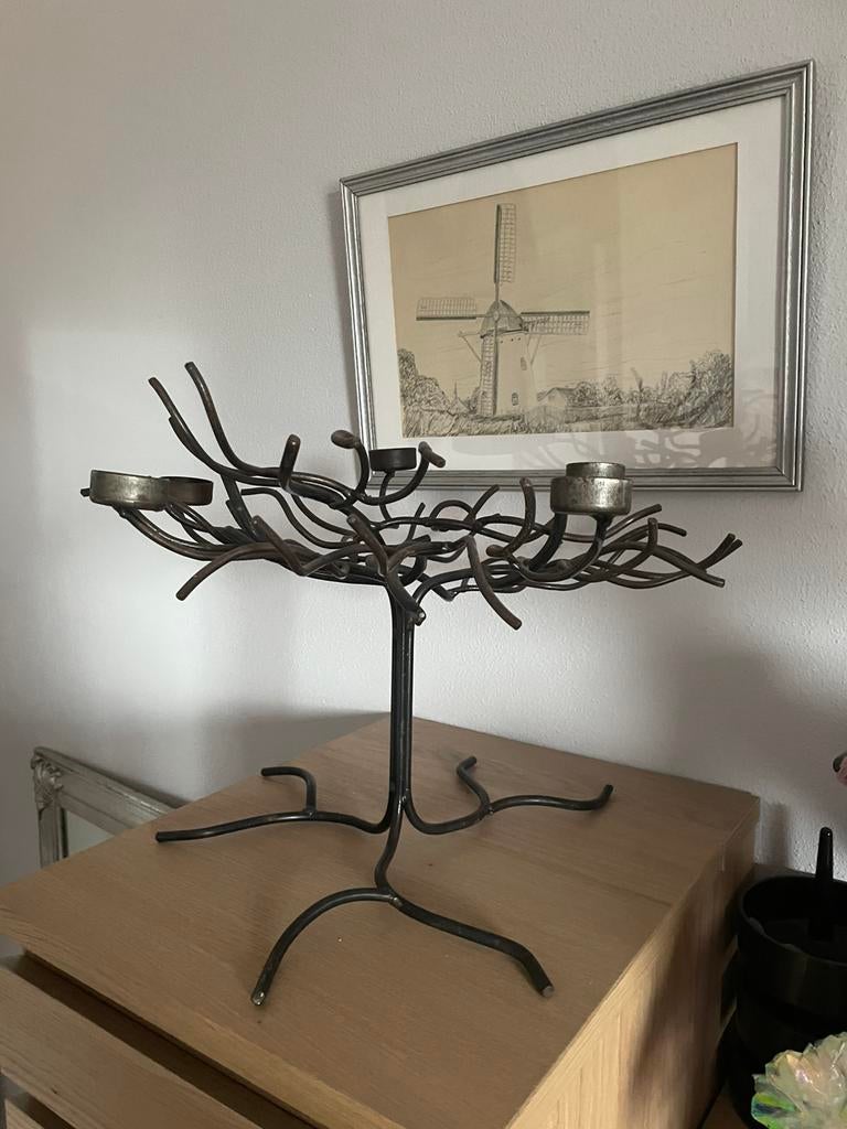 IJzeren kandelaar in boomvorm, Ophalen, Gebruikt, 25 tot 50 cm, Metaal