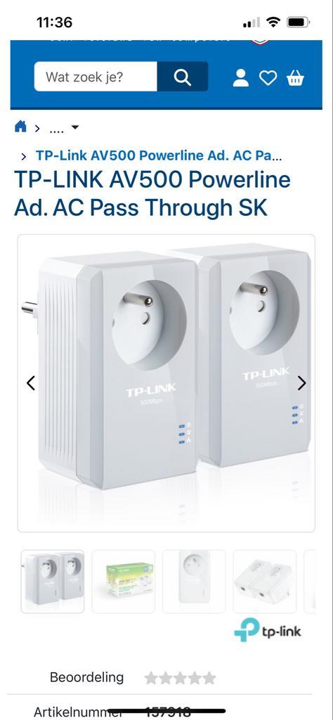 TP-Link AV500 Powerline Adapter, Computers en Software, Powerlines, Gebruikt, Ophalen of Verzenden