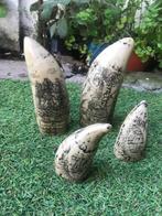 replika scrimshaw, 4 stuks, walvisvaarderskunst, Antiek en Kunst, Ophalen of Verzenden