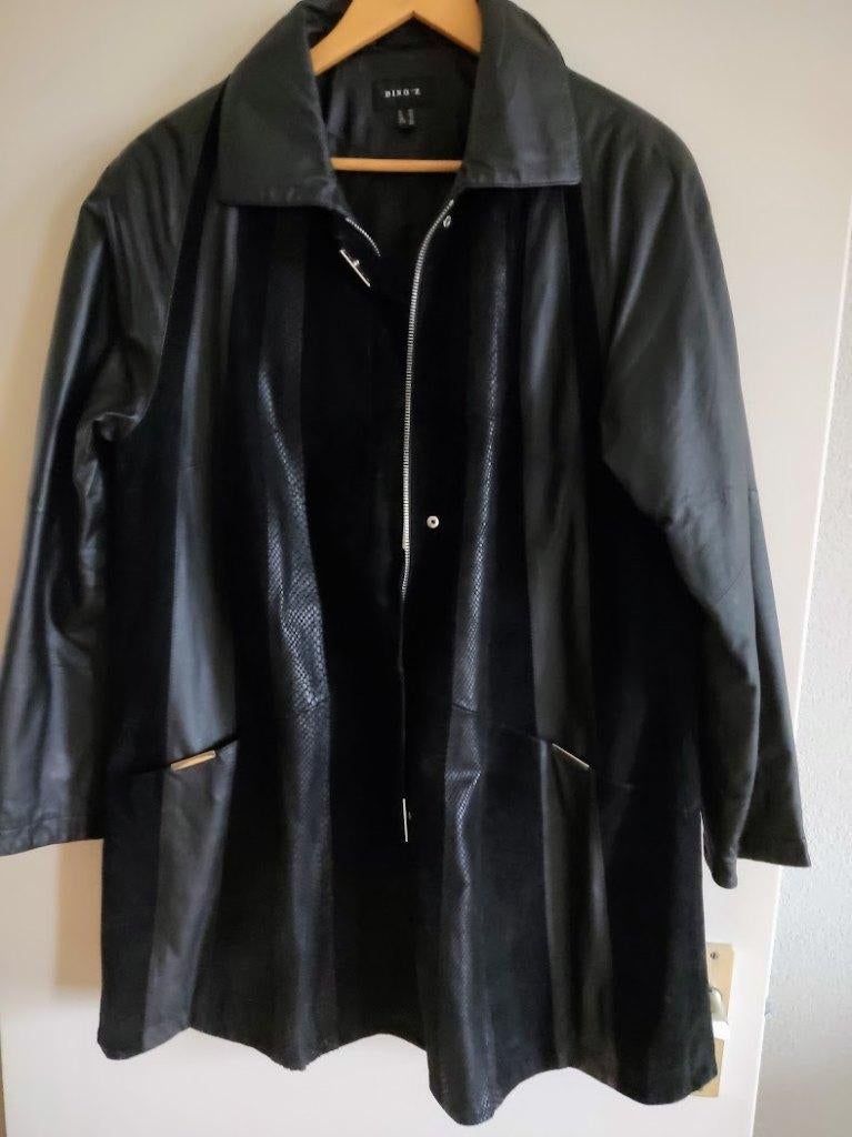 Dino'z 3/4 NAPPA-SUEDE DAMES JAS MAAT 42, Zwart, Maat 42/44 (L), Ophalen of Verzenden, Zo goed als nieuw