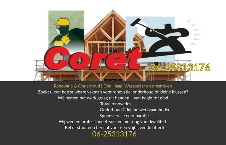 Aannemer/onderhoudsbedrijf, Den Haag, Wassenaar, Westland,.., Diensten en Vakmensen, Aannemers, Nieuwbouw of Opbouw, Onderhoud of Restauratie