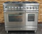 Luxe Boretti Fornuis 90cm rvs + rvs 2 ovens 6 pits, Witgoed en Apparatuur, Fornuizen, Niet ingevuld, 60 cm of meer, Niet ingevuld
