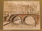 Prachtige Aquarel van Utrecht in professionele lijst, Ophalen