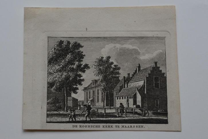 MAARSSEN ROOMSCHE KERK Mooie kwaliteit Kopergravure 1790 GZ4, Antiek en Kunst, Kunst | Etsen en Gravures, Verzenden