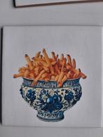Delftsblauw Tegeltje met Friet, Ophalen of Verzenden