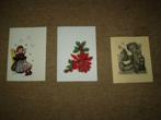 Drie gebruikte kerst-kaarten voor de verzamelaar of decorati, Verzamelen, Verzenden, 1980 tot heden, Gelopen, Feest(dag)