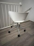 Witte bureaustoel op wielen, Huis en Inrichting, Bureaustoelen, Gebruikt, Wit, Ophalen of Verzenden, Bureaustoel