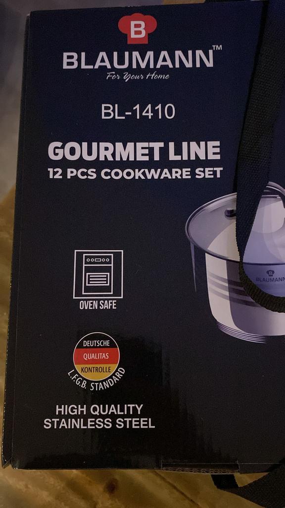 Blauwmann Pannenset - Nieuw in doos!, Huis en Inrichting, Keuken | Potten en Pannen, Nieuw, Pannenset, Rvs, Inductieplaat, Ophalen