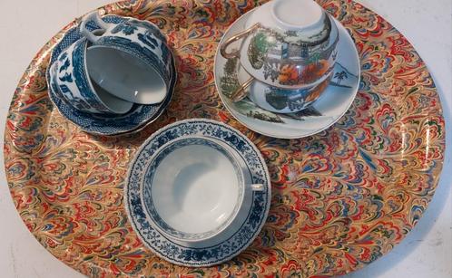 5 antieke Japans/Chinees theekopjes en schotels €8 + GRATIS, Antiek en Kunst, Antiek | Servies los, Ophalen of Verzenden