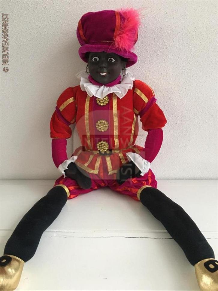 Authentieke V&D etalage zwarte Piet pop - 80cm, rood/roze, Diversen, Sinterklaas, Zo goed als nieuw, Verzenden