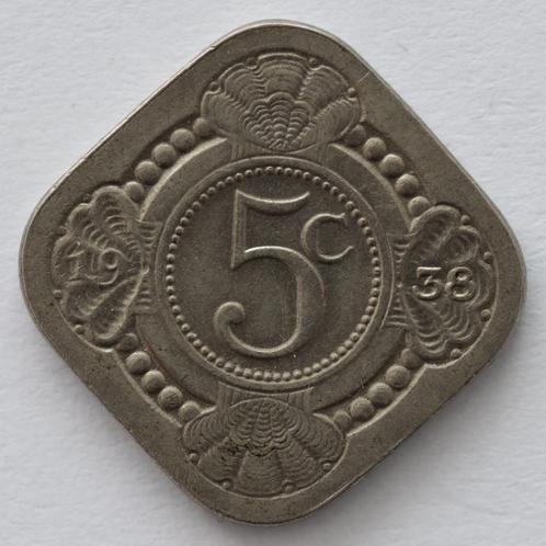 5 Cent 1938, Postzegels en Munten, Munten | Nederland, Losse munt, 5 cent, Koningin Wilhelmina, Verzenden
