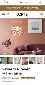 Glazen hanglamp HL47 - bloemblad - Dia 20 cm x H 20, Ophalen of Verzenden, Nieuw, Glas, Minder dan 50 cm