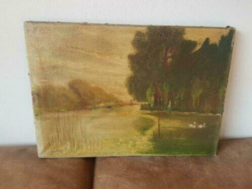 Olieverf schilderij Hollands Landschap J. Knikker., Antiek en Kunst, Kunst | Schilderijen | Klassiek, Ophalen