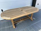 Ovale teakhouten Gloster tuintafel 204x97cm / in topconditie, Ophalen, Zo goed als nieuw, Ovaal, Teakhout