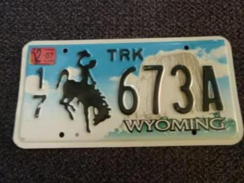 Kentekenplaat licenseplate Wyoming Relief 2 USA, Verzamelen, Automerken, Motoren en Formule 1, Gebruikt, Auto's, Ophalen of Verzenden