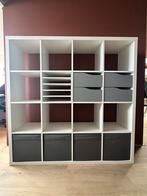 IKEA Kallax 4x4 vakken, incl inzet, lades en manden, Ophalen, Zo goed als nieuw