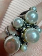 Vintage Statement Ring met Parelmoer, Overige materialen, Gebruikt, Ophalen of Verzenden, 17 tot 18