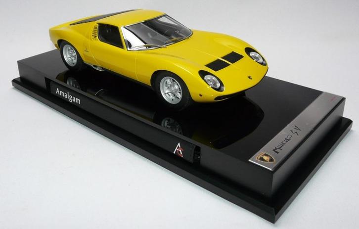 Lamborghini Miura P400 SV Geel 1:18 van Amalgam, Hobby en Vrije tijd, Modelauto's | 1:18, Nieuw, Auto, Overige merken, Ophalen of Verzenden