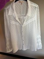 Blouse wit maat 44 Esqualo broderie doorschijnend, Wit, Maat 42/44 (L), Esqualo, Ophalen of Verzenden