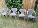 4 Tuinstoelen Kaki / Beige - Stapelbaar, Ophalen, Gebruikt, Plastic, Stapelbaar