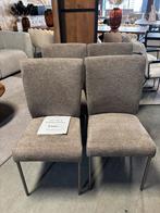 Set van 4 Taupe Eetkamerstoelen, Gebruikt, Bruin, Verzenden, Vier