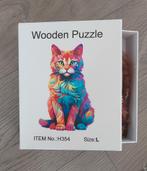 Houten Legpuzzel KAT met bijzondere vormen, Ophalen of Verzenden, Minder dan 500 stukjes, Zo goed als nieuw, Legpuzzel