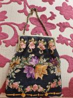 antiek gobelin hand tasje met koperen sluiting, Ophalen of Verzenden