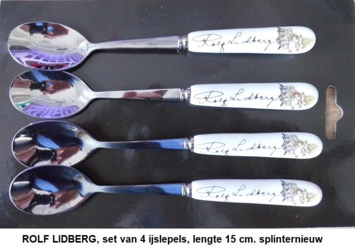 ROLF  LIDBERG, originele splinternieuw set van 4 ijslepels,, Verzamelen, Porselein, Kristal en Bestek, Nieuw, Kop en/of schotel