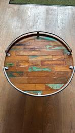 Bijzettafel vintagelook, Huis en Inrichting, Tafels | Bijzettafels, Ophalen, Zo goed als nieuw, Rond, Minder dan 55 cm