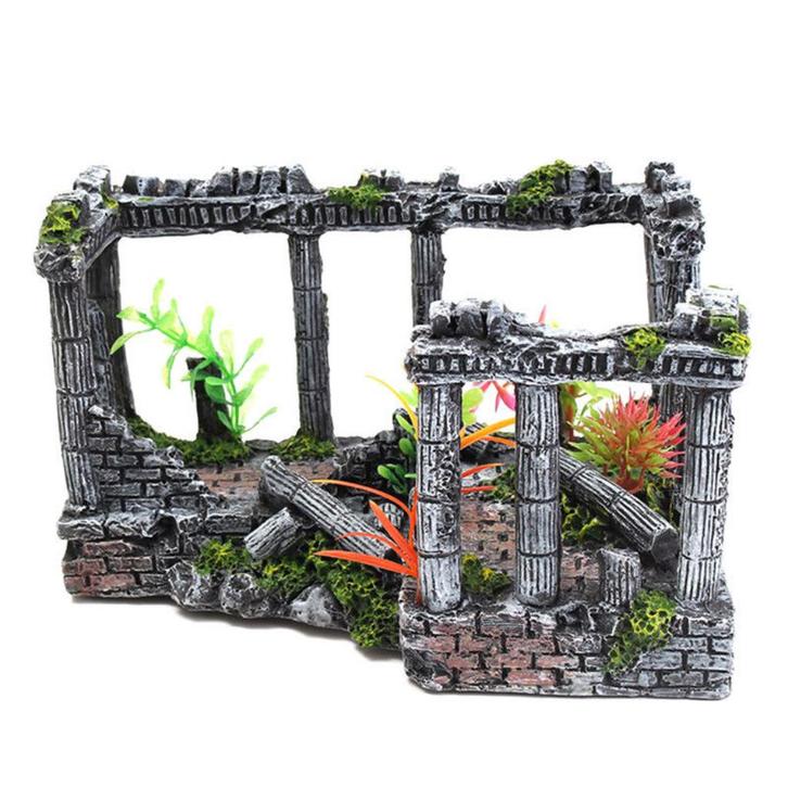 Romeinse Ruine Ornament Aquarium / Vissen Kasteel Pilaren, Dieren en Toebehoren, Vissen | Aquaria en Toebehoren, Nieuw, Sierelement