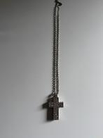Ketting met groot kruis, Ophalen of Verzenden, Zo goed als nieuw, Zilver, Overige materialen