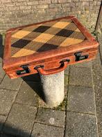 Vintage retro lederen Atache koffer, Sieraden, Tassen en Uiterlijk, Koffers, Gebruikt, 50 tot 60 cm, Slot, Leer