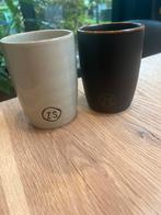 Zusss Koffiekopjes - Beige & Zwart, Huis en Inrichting, Keuken | Servies, Keramiek, Ophalen of Verzenden, Zo goed als nieuw, Effen