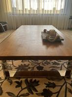 Houten salontafel met metalen poten, Eikenhout, Zo goed als nieuw, 150 tot 200 cm, Minder dan 50 cm