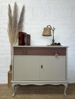 Queen ann kast, dressoir opgeknapt beige hout, Huis en Inrichting, Kasten | Dressoirs, Ophalen, 50 tot 100 cm, Zo goed als nieuw