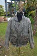 Vintage leren herenjas uit de jaren 80 / eighties, bruin/gri, Kleding | Heren, Bruin, Van Veen Leertiek, Maat 56/58 (XL), Ophalen of Verzenden