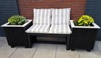 Stevige tuinbank incl. 2 plantenbakken - strak design, Tuin en Terras, Ophalen, Nieuw, Hout