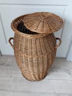Grote gevlochten rotan vintage wasmand, Ophalen of Verzenden, Rond, Riet